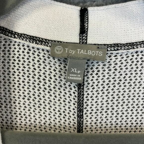 T by Talbots Cardigan XL Petite Minimal Casual Striped Colorblock Mixed Stitch - Picture 6 of 10